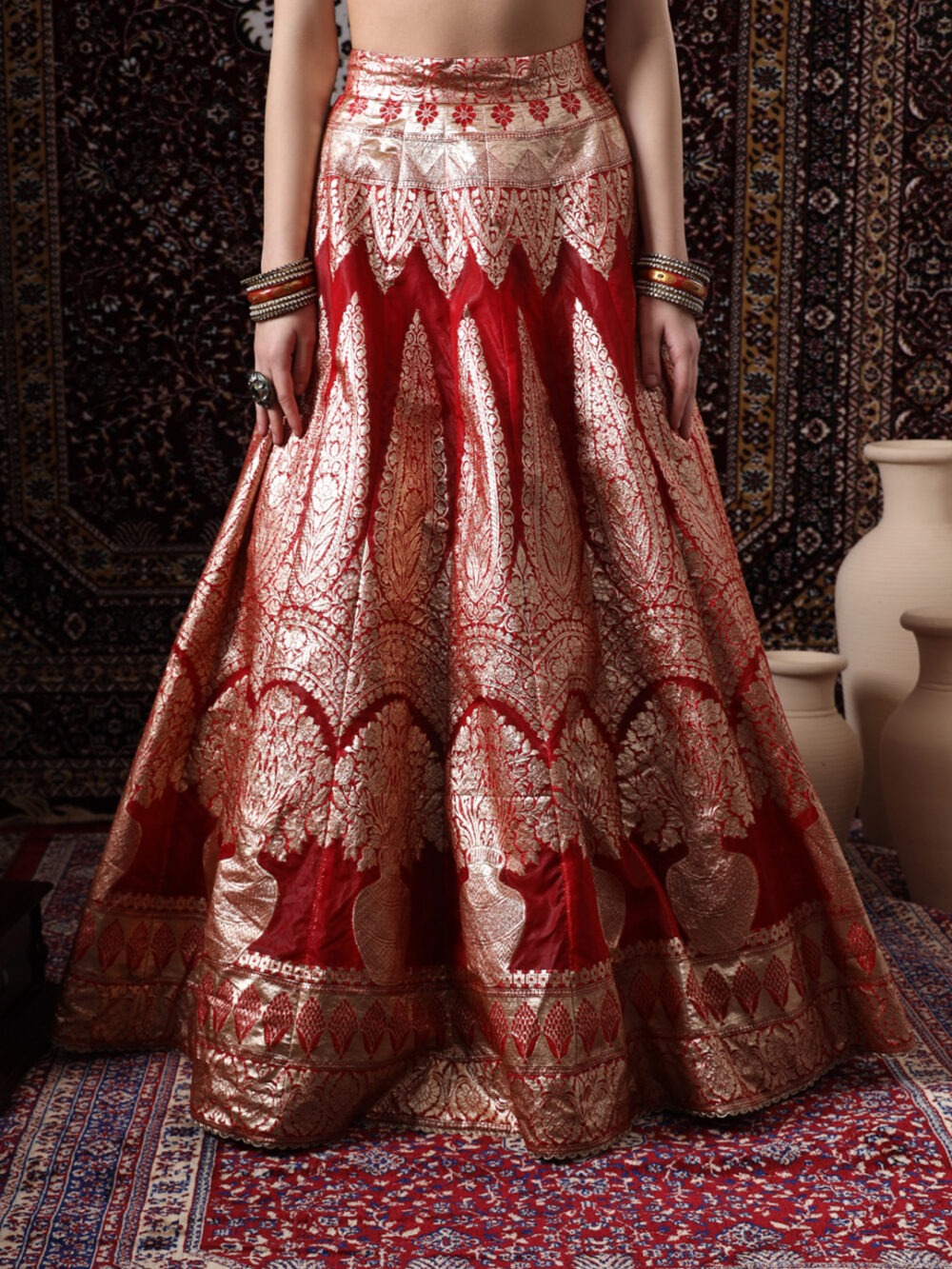 Red Pottery Pot Lehenga - Image 8