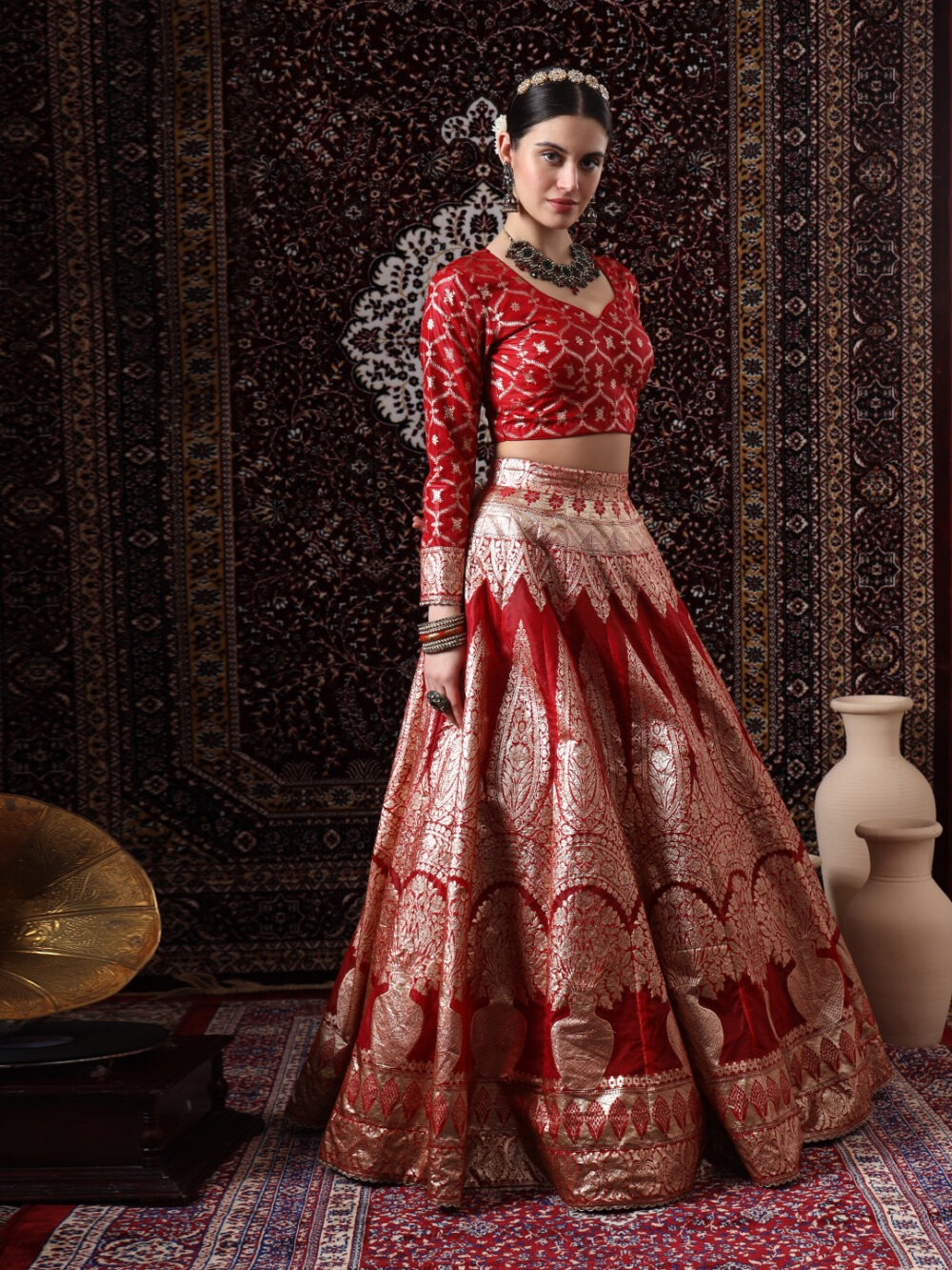 Red Pottery Pot Lehenga - Image 6