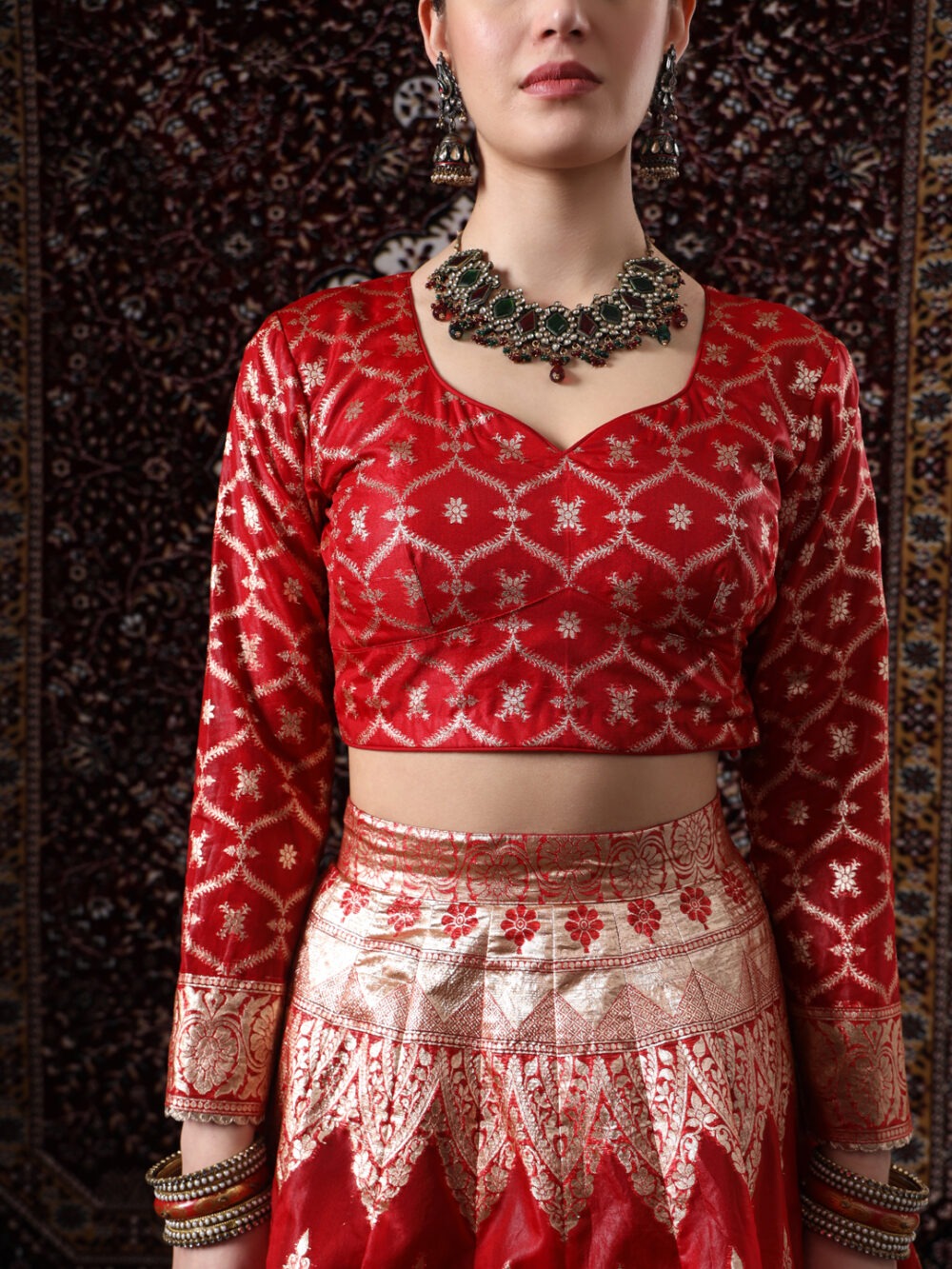 Red Pottery Pot Lehenga - Image 7
