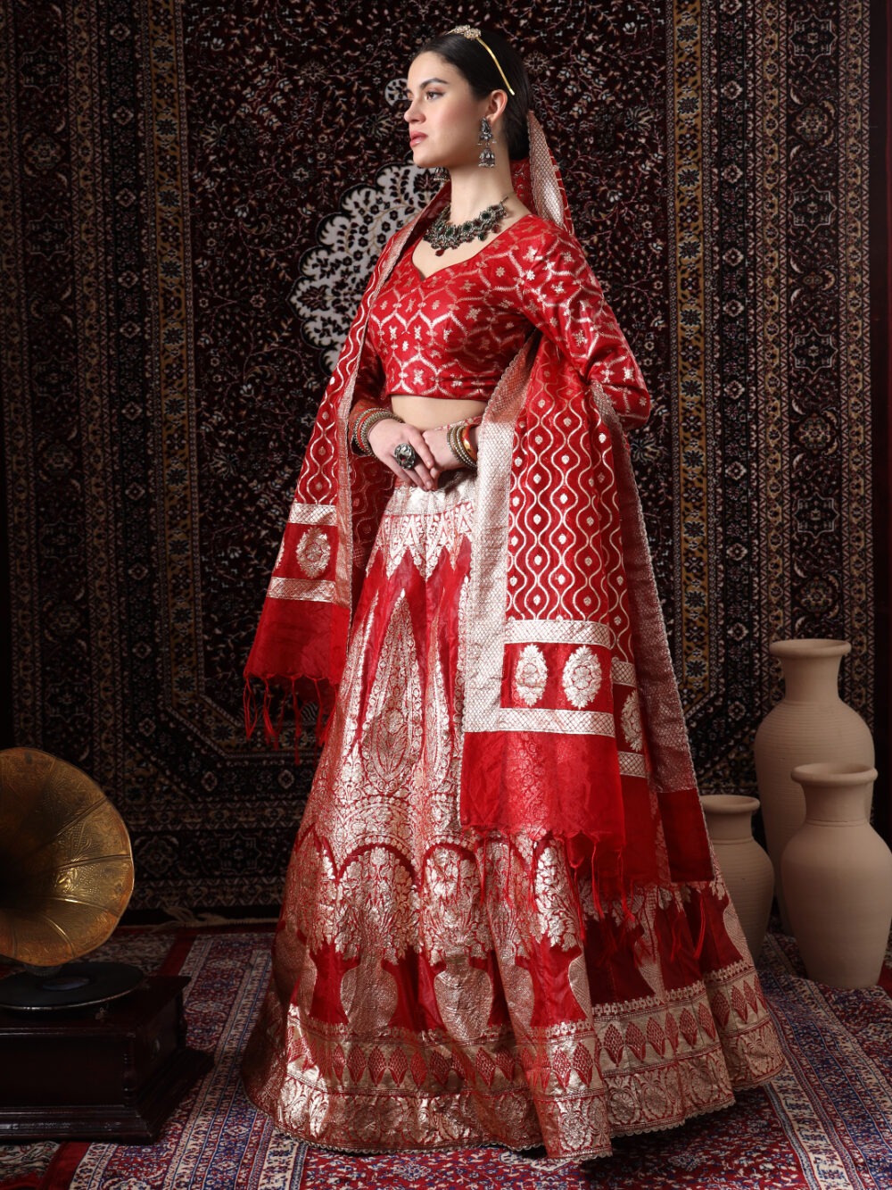 Red Pottery Pot Lehenga - Image 3