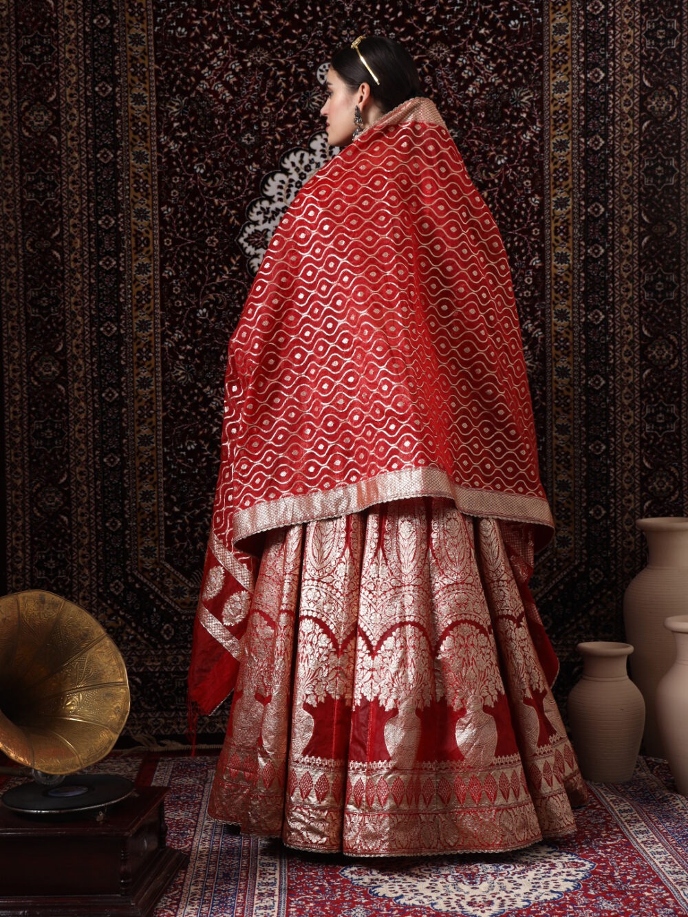 Red Pottery Pot Lehenga - Image 4