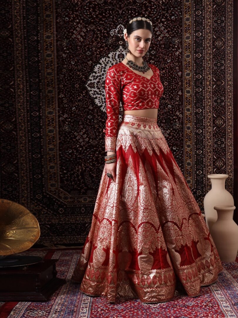 Red Pottery Pot Lehenga - Image 6